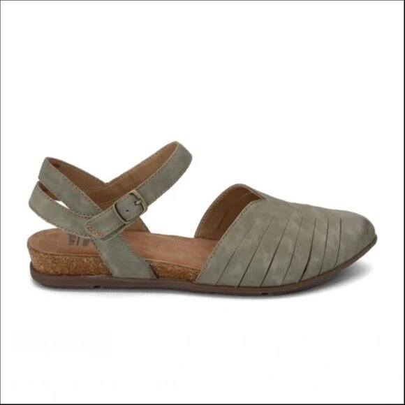 Earth Origins Sandals Womens Size 8.5 Leather Palomos Peyton Sage Green Shoe - Picture 11 of 11